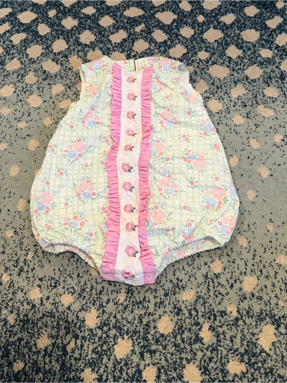 Pink Floral Ruffle Baby One-Piece Romper